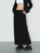 高級感ある厚手ストレートシルエットスカート【レディース・Aライン・中長丈・秋冬用】