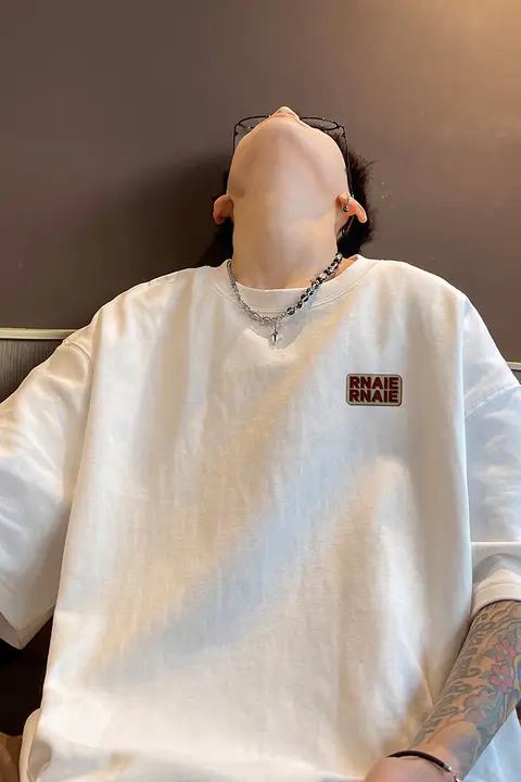 極上の柔らかさのコットン短袖Tシャツ【メンズ・オーバーサイズ・夏用・ストリートスタイル】