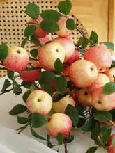 フェイクフラワー りんご 装飾品 リビング設置 グリーンの枝 生け花 精緻な工芸