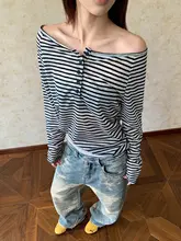 ストライプ柄長袖Tシャツ【UVカット・着心地の良い素材・ルーズフィット・女性用】