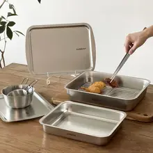 食品グレードの304ステンレス製冷蔵保存容器【フタ付き・大容量・フルーツ・野菜用】