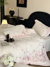 蝶刺繍付き ブランケット4点セット【秋冬用・厚手・1.8mベッド対応】