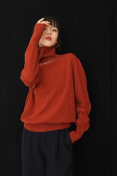 MRS Studios 秋冬用 クラシックフォルム 高級カシミヤウール ハイネックインナーセーター