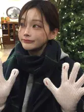 秋冬に最適！グリーンチェック柄ストール【フリンジ付き・レトロなアカデミックスタイル】