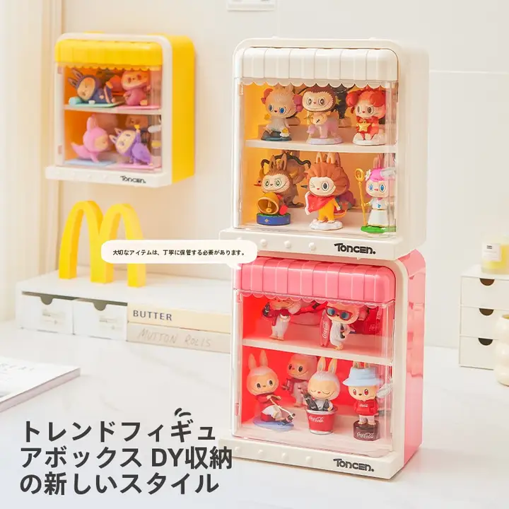 透明防塵ディスプレイラック【穴あけ不要・フィギュア収納用】