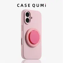 薄い霧色の液体シリコン製スマートフォンケース【全包・スタンド機能・防落】