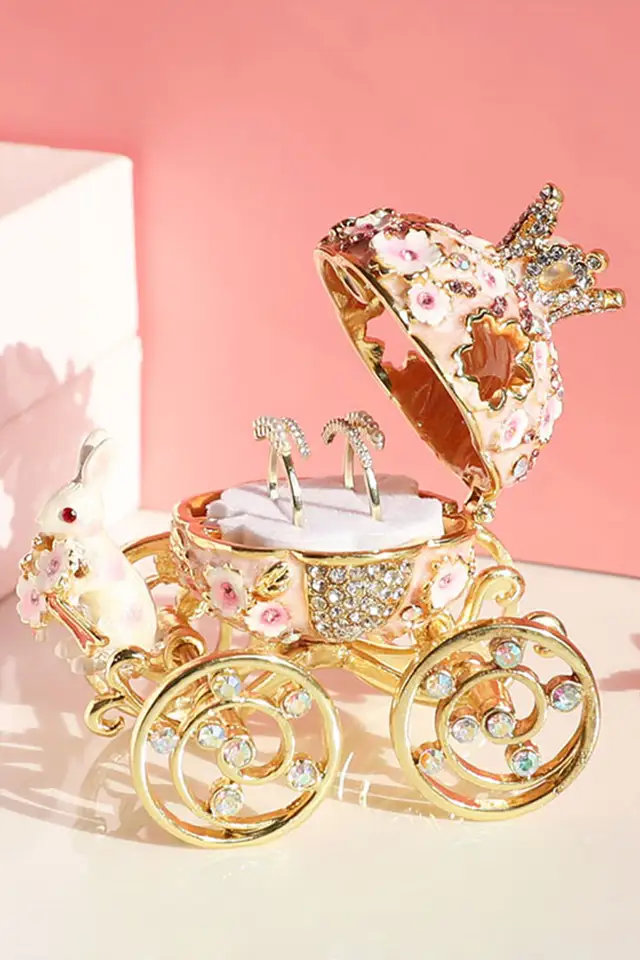 リングケース ジュエリーボックス 桜 うさぎ 馬車 王冠 乙女心
