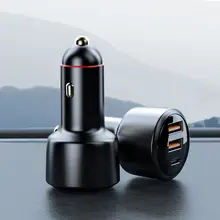 ニューマン 車載充電器 一台三口スーパー急速充電【USBシガーソケット変換アダプタ】