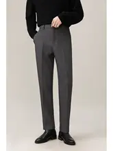 春季用ストレートカットの九分丈パンツ【ビジネスカジュアル・スリムフィット・軽やか】