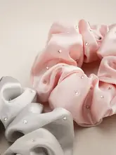 高級感溢れる真 silk ヘアゴム【水晶装飾・女性用・上品デザイン】