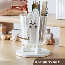 かわいい回転ペンスタンド収納ボックス【アクリル製・オフィス用・おしゃれ】