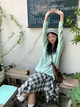 不規則なチェック柄のハル着用にぴったりなノースリーブキャミワンピース（セットアップ対応）