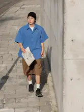 NOEARS クリーンフィット 霧青色 ポケット付き ショートスリーブシャツ【夏用・ラフフィット】