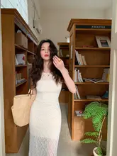 エレガントなレース付きノースリーブドレスとキャミソールセット【フレンチスタイル・夏用・牛乳シルク】