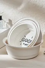 ダイナミックデザインの洗面器【プラスチック製・耐久性・家庭用・学生寮・ベビーバス・洗濯・足浴用】
