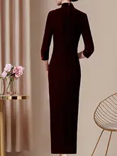 シルクベルベットの大人のエレガンス！ビンテージ風 婚礼用チャイナドレス