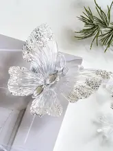 Hromeo クリスマスツリー飾り アクリル透明雪花とトナカイのオーナメント【写真撮影用】