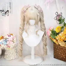 ロリータ風ロングカールウィッグ【フルヘッド・コスプレ用・二次元スタイル】