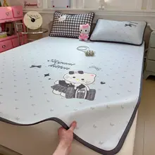 カートンデザインのアイスシルク冷却マット【学生用・柔らかい・洗濯機使用可・夏用冷感】（セットアップ対応）