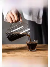 耐熱高硼硅グラデーションガラスのドリップコーヒー器具【計量メモリ付き・ハンドドリップ用・コーヒーカップ】（セットアップ対応）
