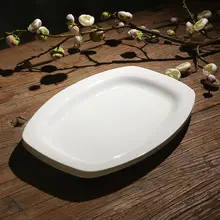 純白の無鉛骨瓷製日式オーバルプレート【家庭用・クリエイティブデザイン・フルーツ皿】