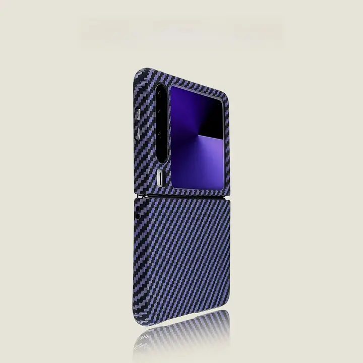 紫色カーボンファイバー風Huawei Pura X対応ハードケース【防摔・シンプルデザイン・高級感】