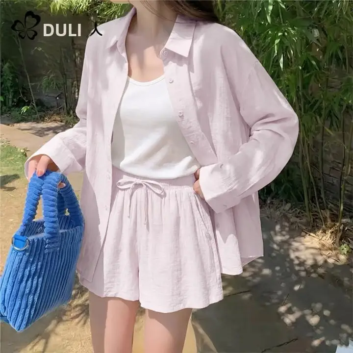 シンプルで美しい女性用シャツ【春夏向け・高知風・軽やかなデザイン】（セットアップ対応）