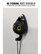 黒猫 フック 可愛い 穴なし 壁掛け 目が動く
