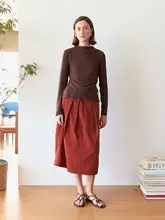 Te by frigidOrg 手作りプリーツフラワーバッドスカート【秋冬・赤・カジュアル・フェスティバル用】