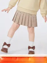 プリーツスカート キッズ ガールズ ツイード風 春秋 「Balabala」