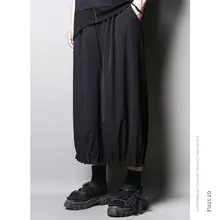 皺デザイン ストレートパンツ 男女 七分丈パンツ ゆったりワイドパンツ カジュアルパンツ