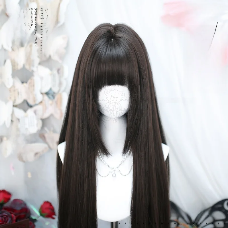 ロングヘア前髪ありで若々しさを保つには？ロリータスタイルのストレートウィッグが解決するリアルな悩み