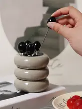 フルーツフォーク デザートフォーク フルーツピック 収納ケース 北欧風 インスタ映え 可愛い 卓上 家庭用 スイーツ「XEMO」