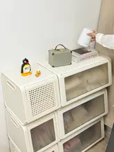 ナチュラルデザインの収納ボックス【積み重ね可能・防塵・衣類・おもちゃ用】（セットアップ対応）