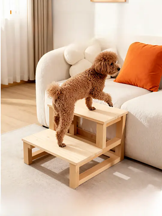 ペット用木製階段【犬猫用・ソファ乗り降り対応】