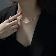 925純銀製 ネックレス【夏用・グリーン・高級満天星デザイン・鎖骨チェーン】