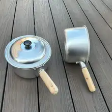 深型アルミ鍋【木製ハンドル・アルミ製スプーン付き・麻辣湯用・一体成型タイプ】