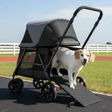 中大型犬用 折りたたみ式ペットカート【高齢犬・障害犬対応・傾斜用】