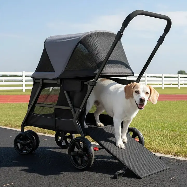 中大型犬用 折りたたみ式ペットカート【高齢犬・障害犬対応・傾斜用】