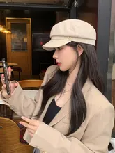 おしゃれなピースデザインの八角帽子【平頂スタイル・ベレー帽】