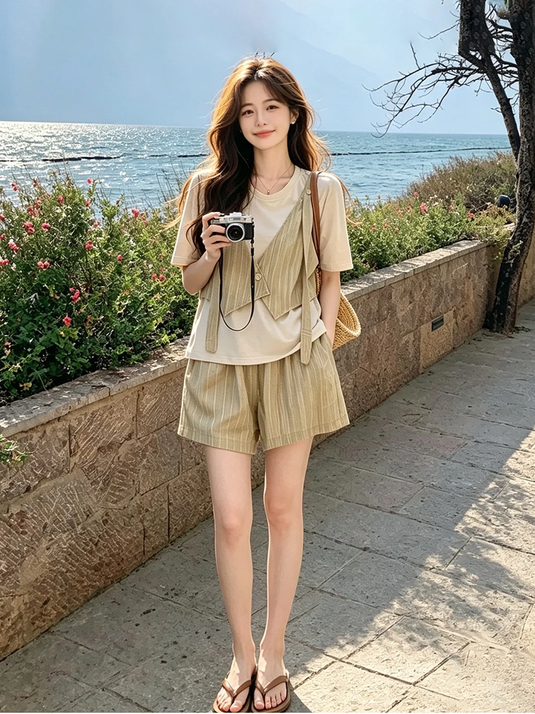 夏服 オシャレ どうやって選ぶ？小柄女性に最適な「カーキの条紋セットアップ」が実はこれ