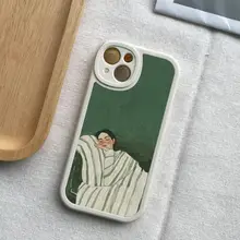 スマホケース ルーズ 油絵風 グリーン系 フルカバー ソフト iPhone16 iPhone15 iPhone14 iPhone13 HUAWEI Xiaomi vivo対応