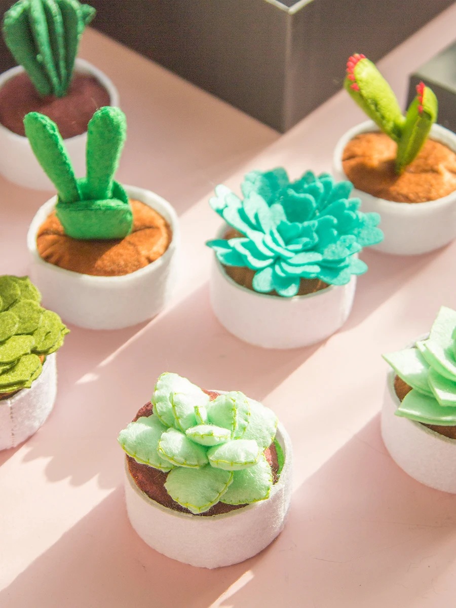 フェルト素材で作る多肉植物ハンドメイドDIYキット：デスク装飾とギフト向けの実用性解析