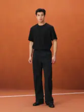 竹節模様のストレートカジュアルパンツ【防水加工・通気性・直筒デザイン】