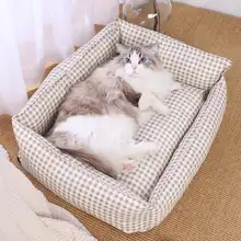 通年使用可能な洗えるペットベッド【厚手キャンバス・犬猫用・中小型犬向け】（セットアップ対応）