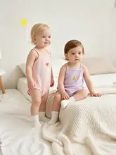 赤ちゃん用コットン製サロペットオールインワン【夏用・可愛いデザイン・三角型】