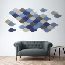 魚群デザインの3D立体壁貼り【エコ・モダン・防衝撃】