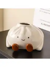 クリームデザインのティッシュボックス【高級感ある陶器製・リビング用・インテリア】