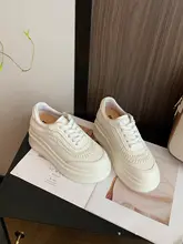 厚底小白靴【レディース・カジュアル・真皮・秋季】