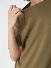 極上の柔らかさメリノウール軽やかクルーネックニットTシャツ